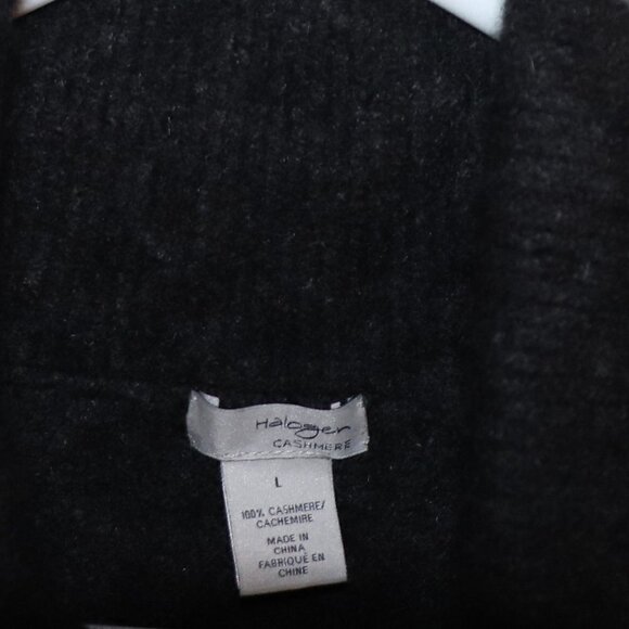Halogen 100% Cashmere Sweater Size L inCharcoal Black - Picture 3 of 5